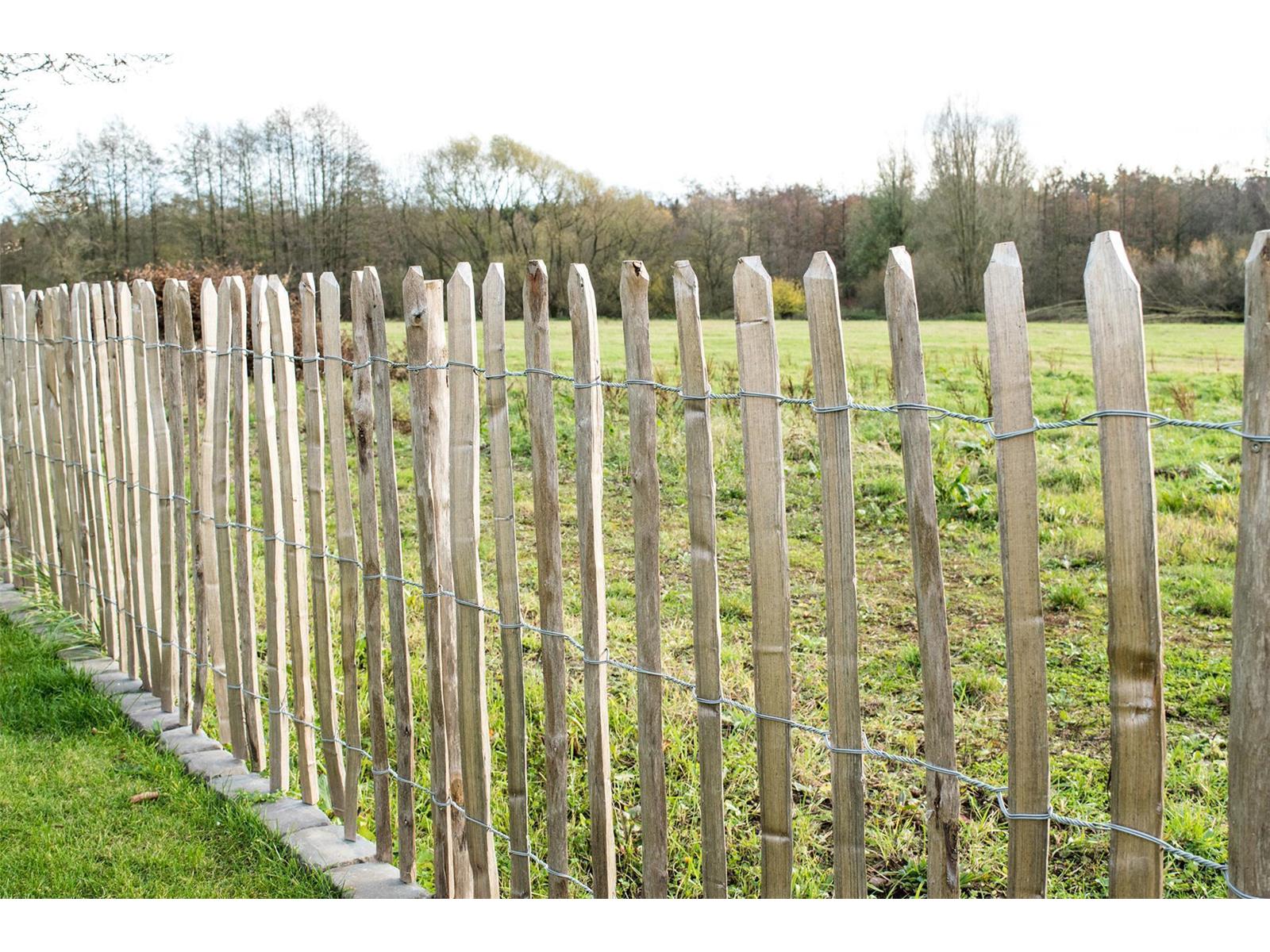 Englischer Staketenzaun Kastanie - Länge 5 Meter, Höhe 75 cm, Lattenabstand 6-8 cm