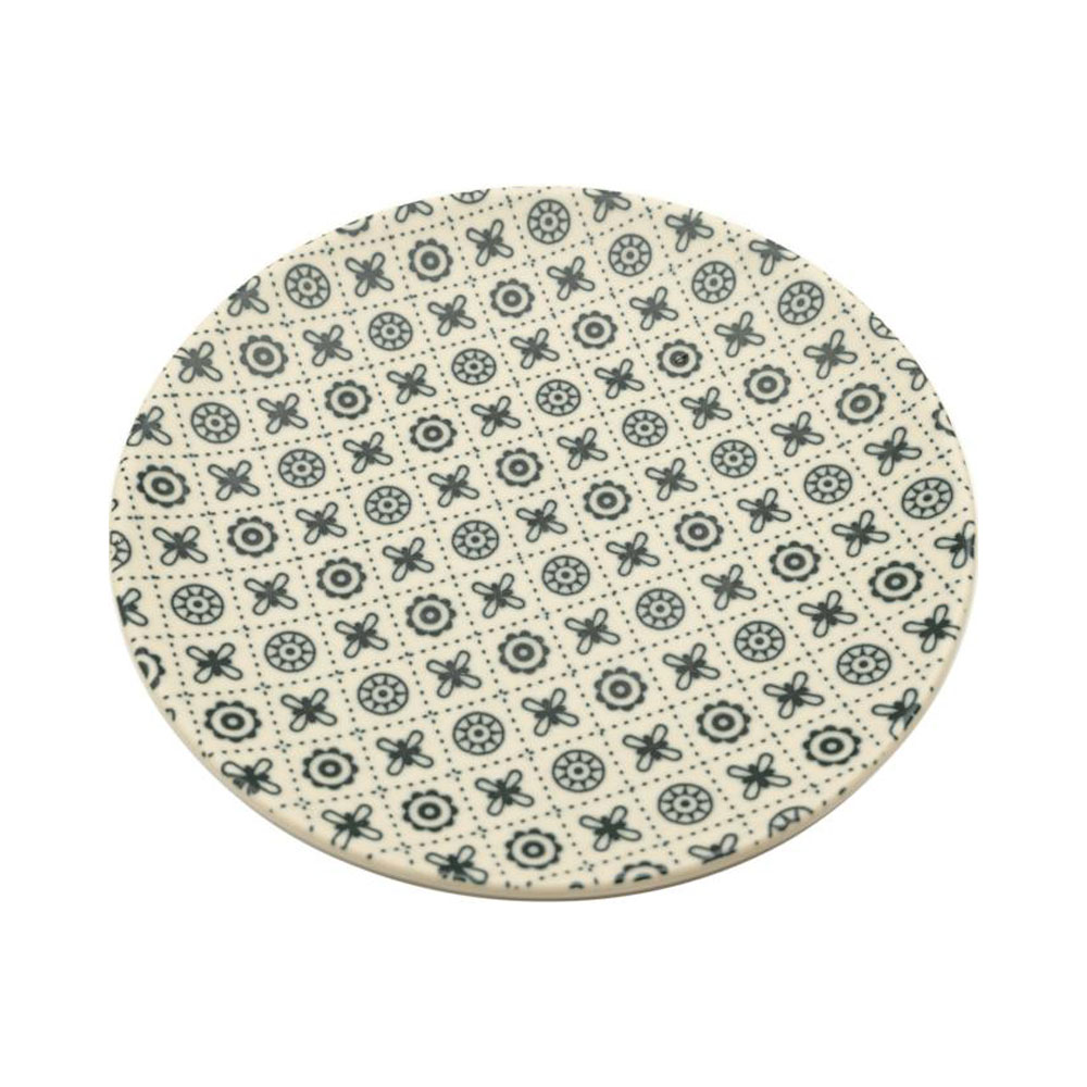 Augusta, Brotteller, Feinsteinzeug, Florales Muster, blauschwarz/creme, D 16,5cm