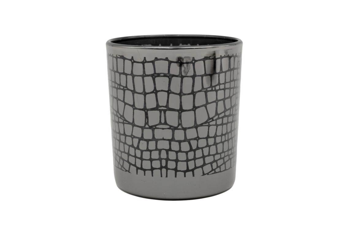 COLMORE lantaarnglas S, grijs zilver met honingraatpatroon, 7,5x7,5x8 cm COLMORE lantaarnglas S, grijs zilver met honingraatpatroon, 7,5x7,5x8 cm