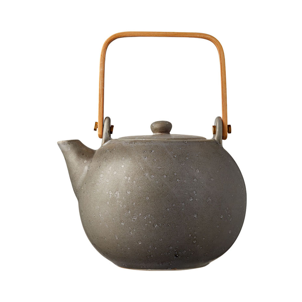 Teekanne mit Holzgriff, Grau, 1,2L, inkl. Teesieb