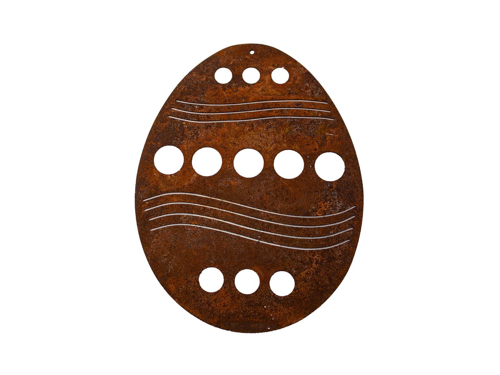 Osterei zum Hängen, Edelrost, groß 12 x 9,5 cm