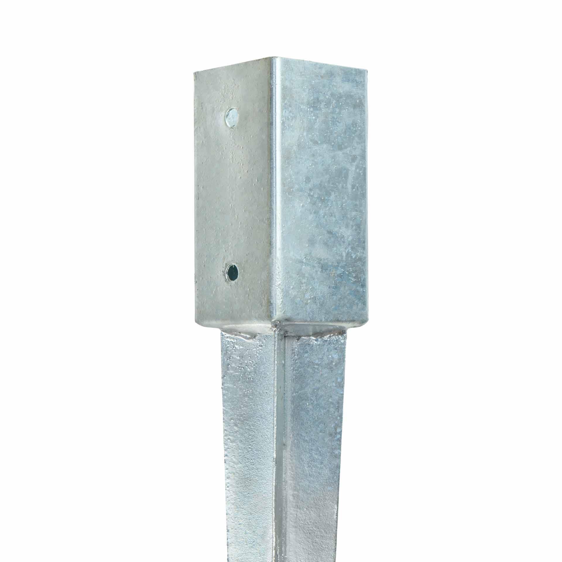 Post anchor (71 mm) for square posts, galvanized, silver