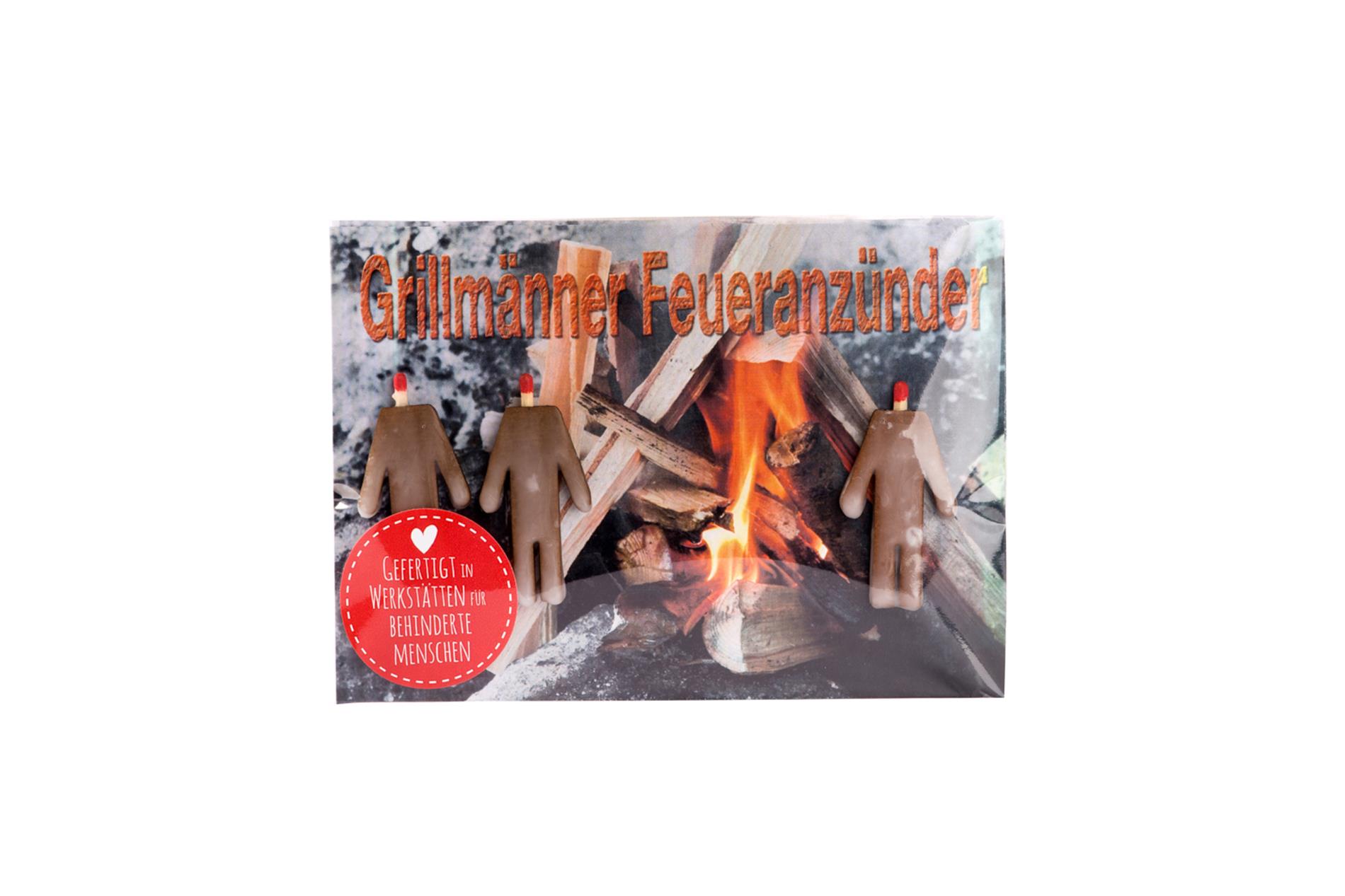 Postkarte, Grillmänner Feueranzünder, 10,5x15 cm