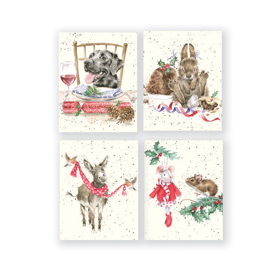 Wrendale weihnachtliches Mini-Karten Set, in Box, 16 Karten, 4 verschiedene Motive Hund/Hase/Esel/Mäuse, 10x5cm Wrendale weihnachtliches Mini-Karten Set, in Box, 16 Karten, 4 verschiedene Motive Hund/Hase/Esel/Mäuse, 10x5cm