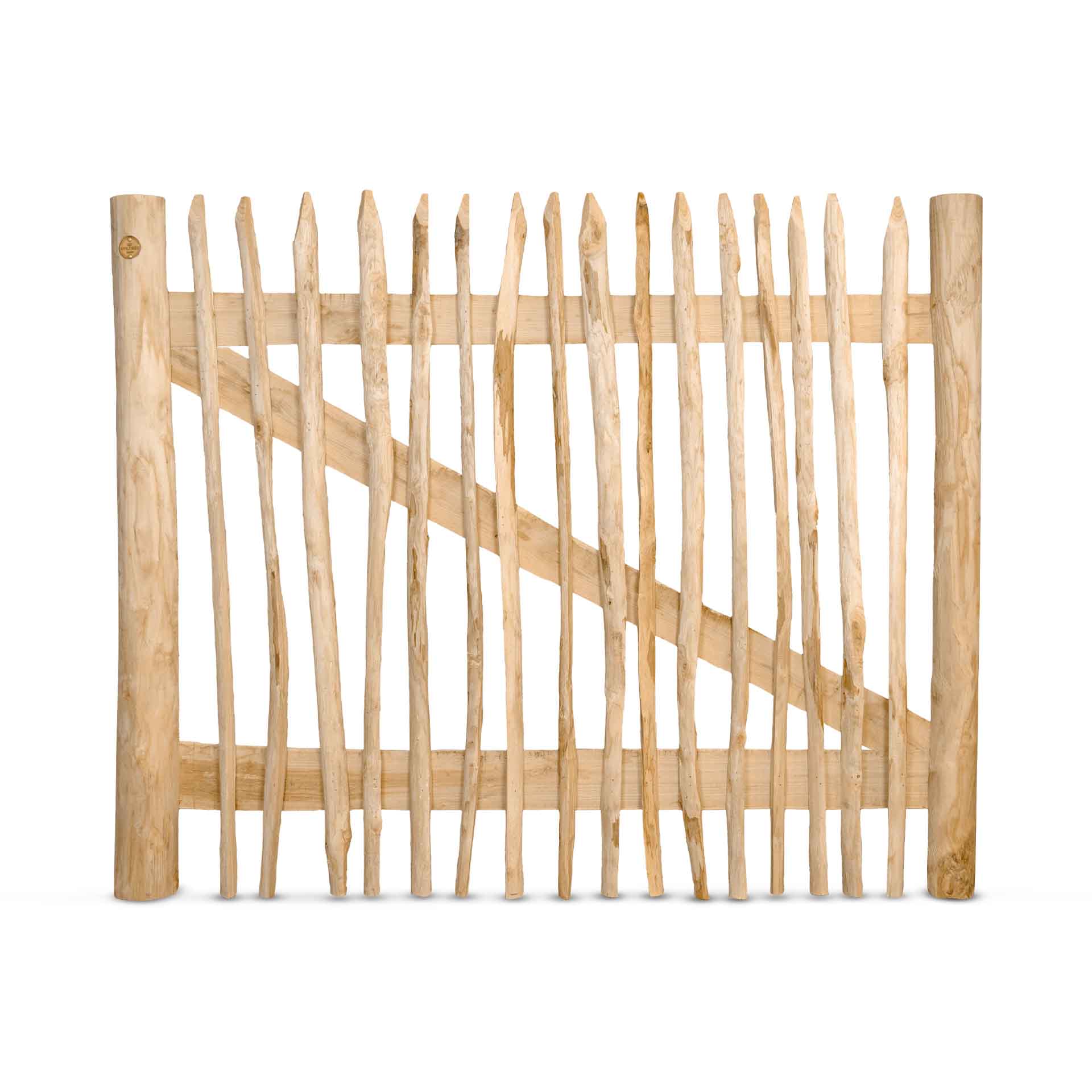 Staketenzaun-Tor (genagelte Ausführung), Edelkastanie B150 cm H120 cm