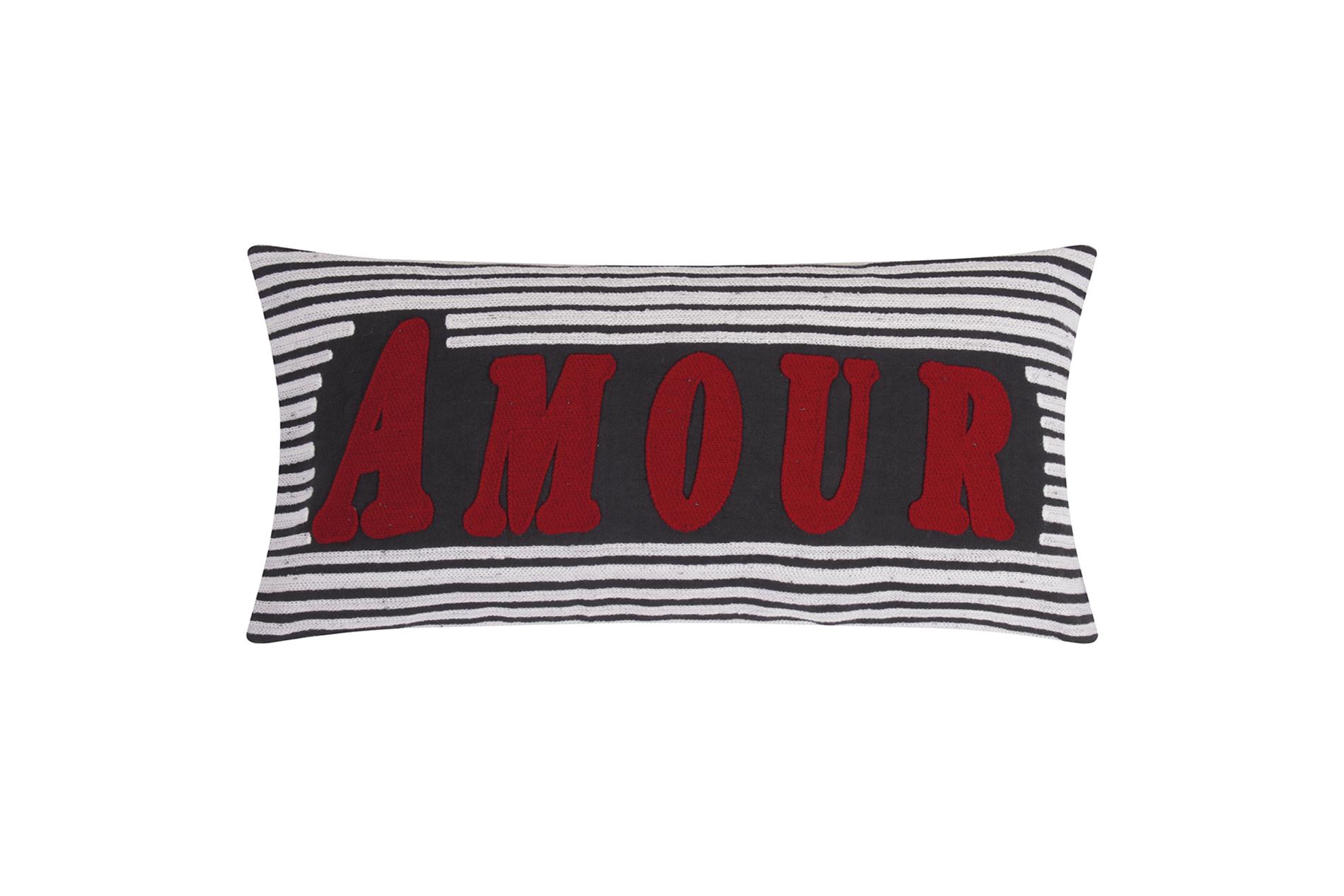 pad Kissenhülle Sailor, Heimathafen,  grau-weiß gestreift, Amour rot, 30x50 cm