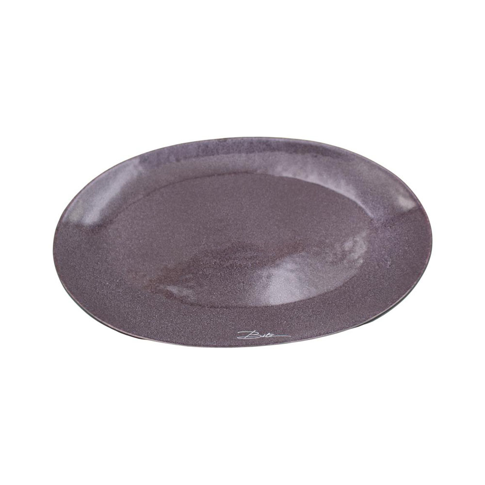 BITZ Sevierschale oval Steingut schwarz lila, 45x34cm