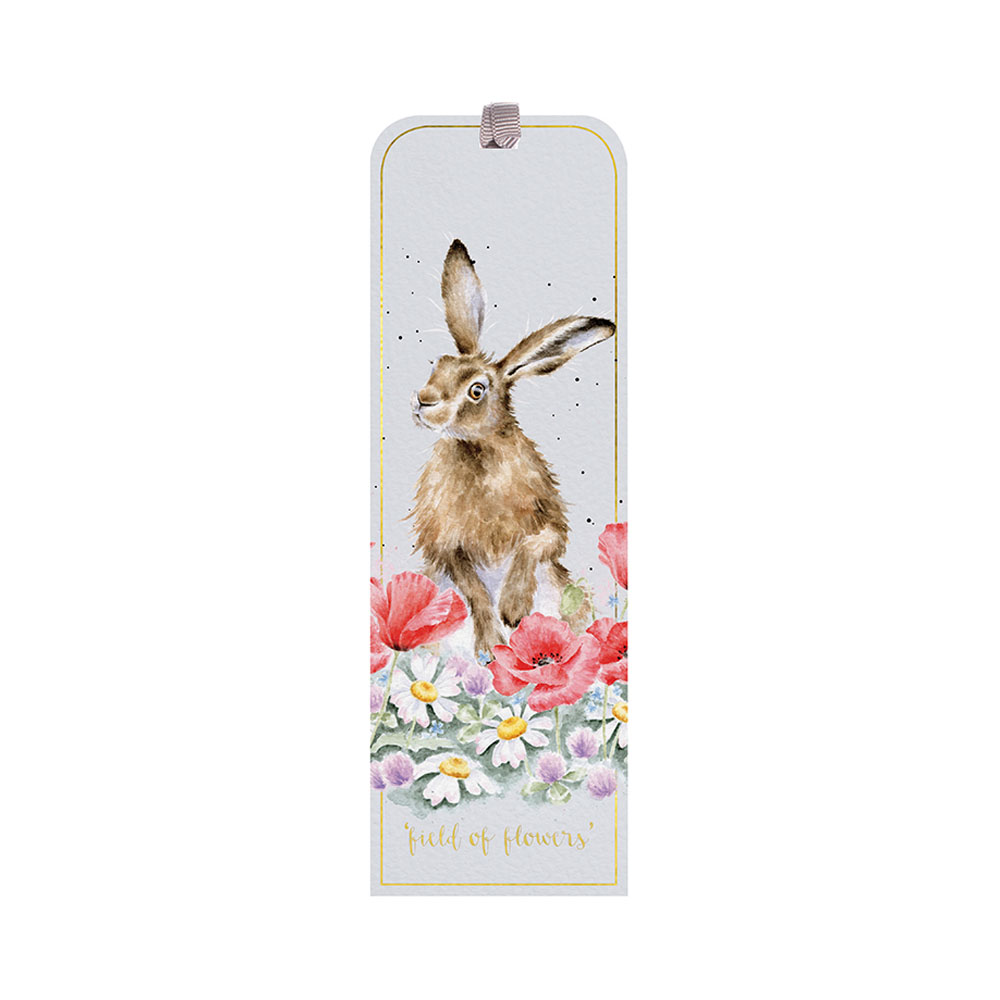 Lesezeichen, Motiv Hase im Mohnblumenfeld " Field of Flowers "