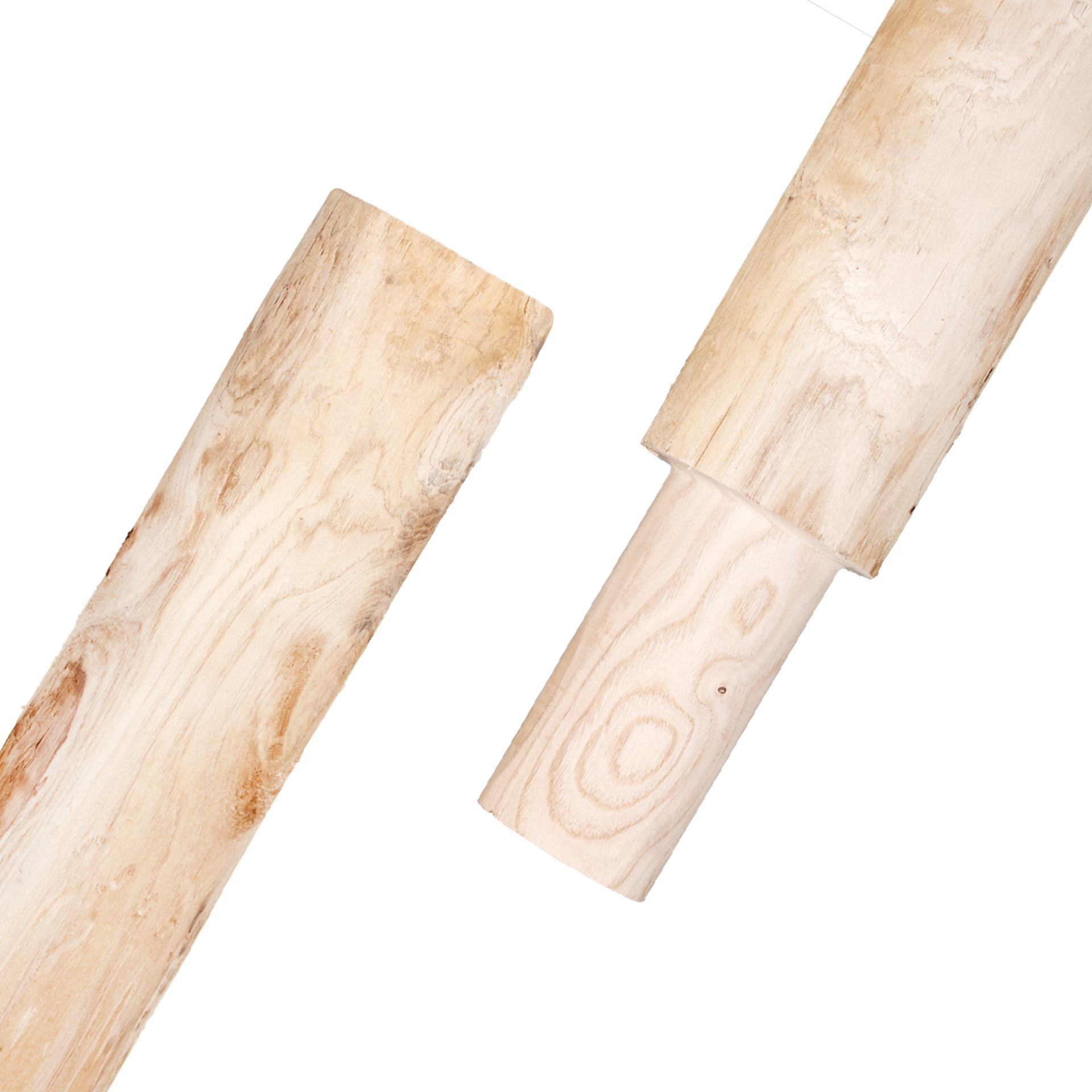 Teilgefräste Pfosten 80 cm für Einschlag- und Aufschraubhülsen 80 mm, Kastanie Teilgefräste Pfosten 50 cm für Einschlag- und Aufschraubhülsen 80 mm, Kastanie