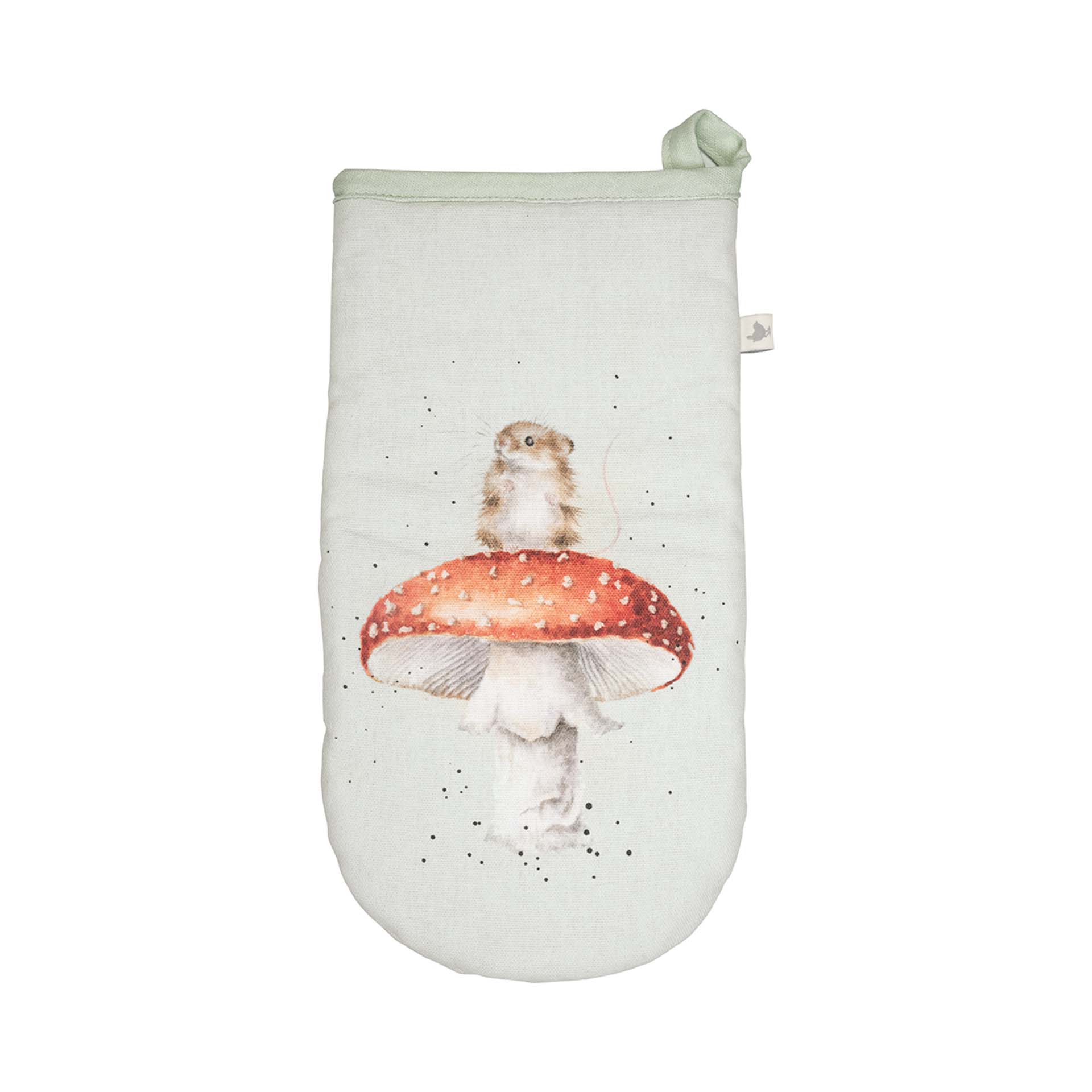 Ofenhandschuh, Motiv Maus auf Fliegenpilz " Garden Friends "
