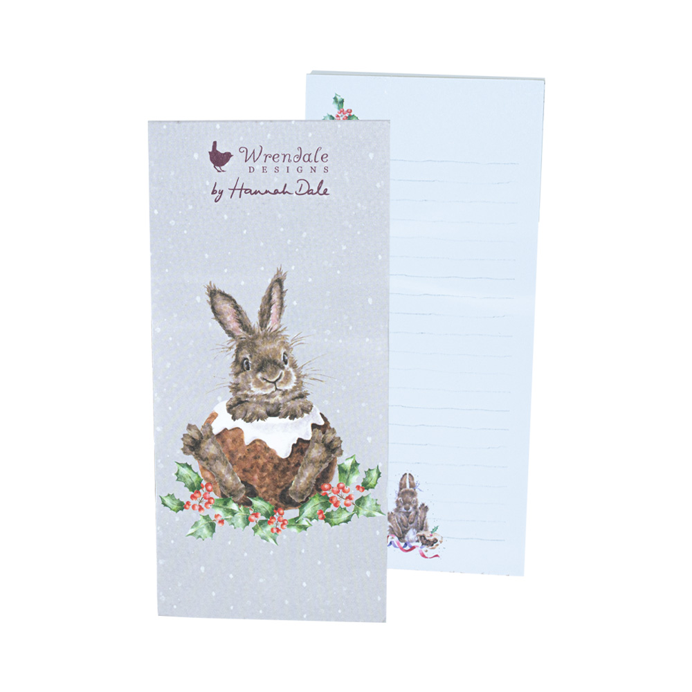 Weihnachtlicher Einkaufsblock mit Magnetstreifen, Motiv Hase " Little Pudding "