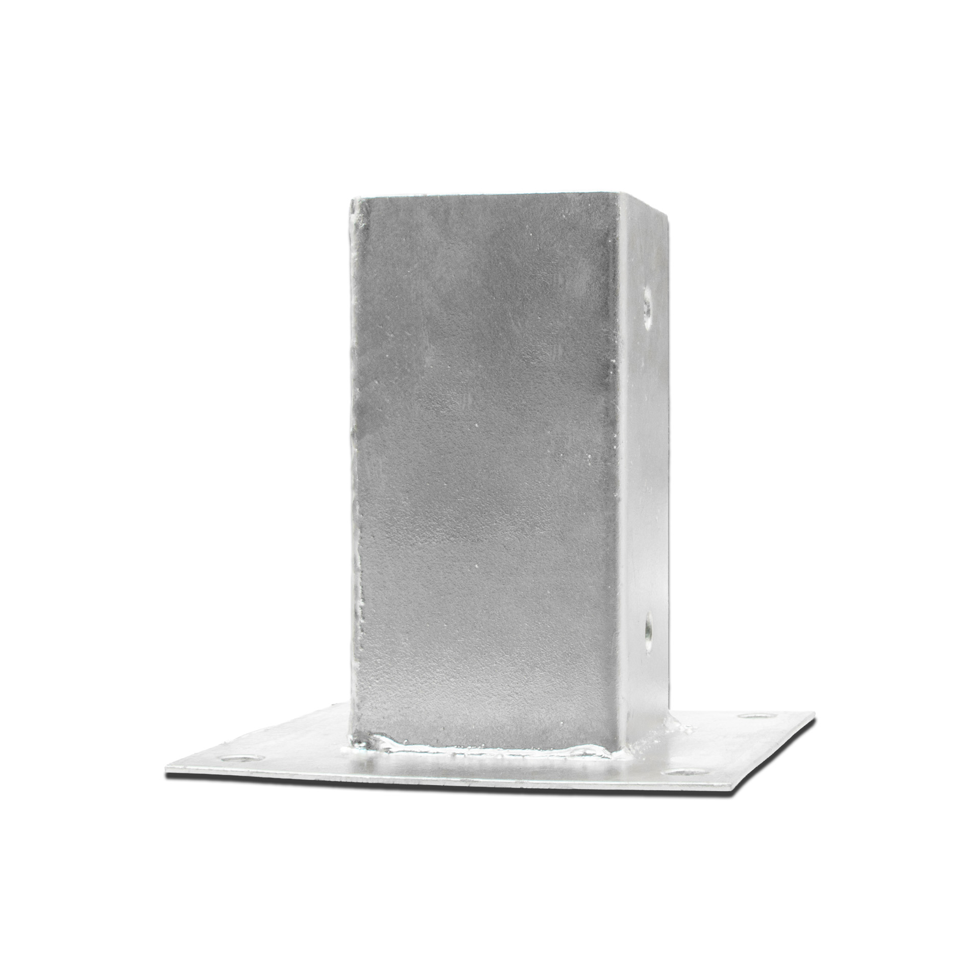 Bodemhuls met grondplaat (71 mm) voor vierkante palen, gegalvaniseerd, zilver Bodemhuls met grondplaat (71 mm) voor vierkante palen, gegalvaniseerd, zilver