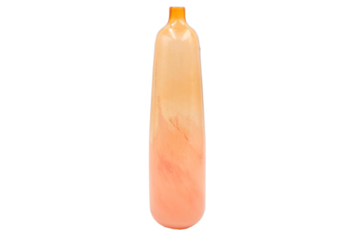 Colmore Glasvase L ,Flaschenförmig, matt und klar im Verlauf. pfirsich rosa, 40x11x11 cm