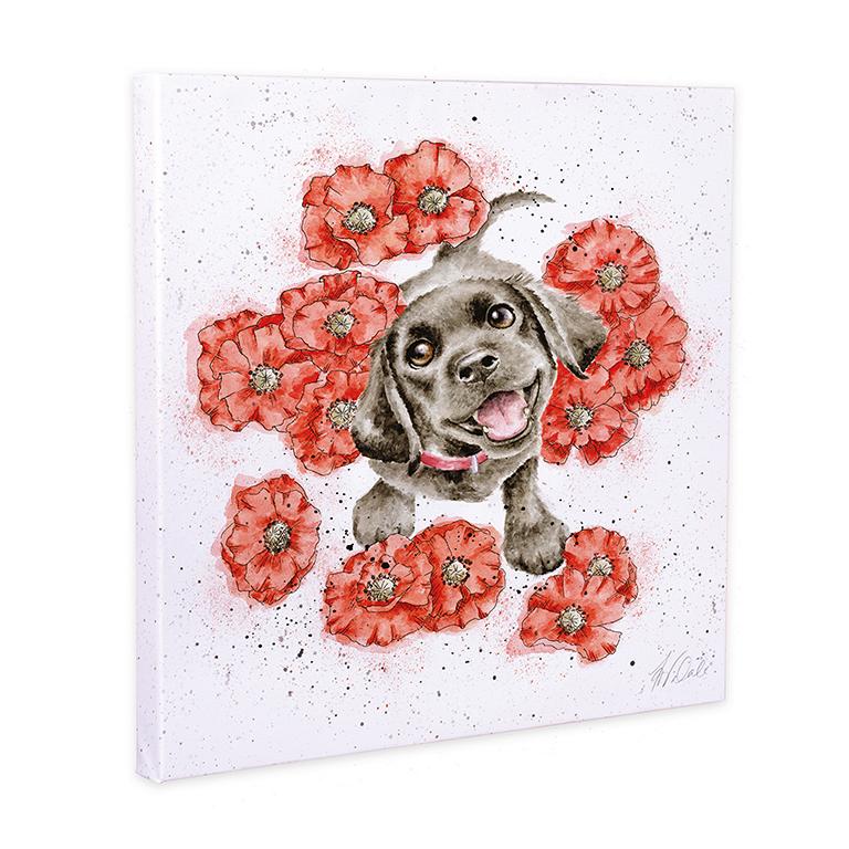 Wrendale Leinwand groß, Aufdruck kleiner Labrador im Mohnblumenfeld, "Poppy Love", 80x80cm Wrendale Leinwand groß, Aufdruck kleiner Labrador im Mohnblumenfeld, "Poppy Love", 80x80cm