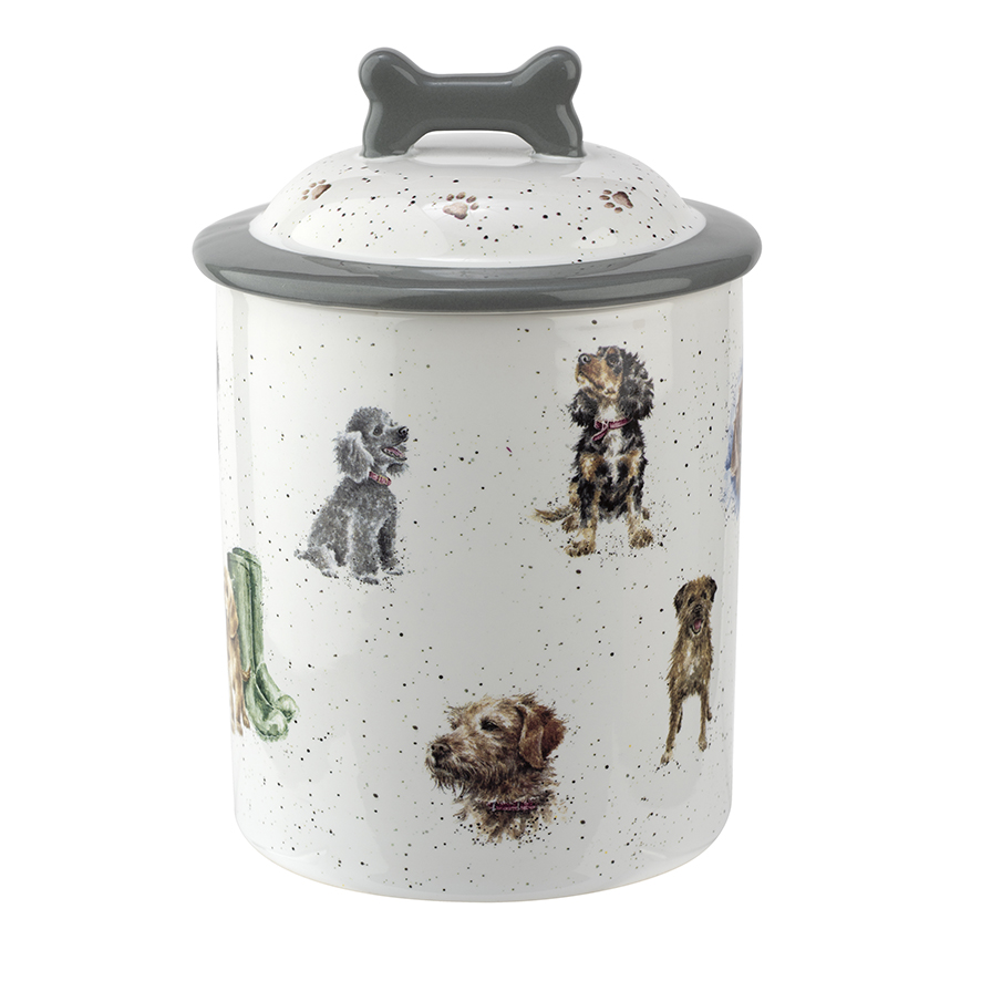 Wrendale Dose aus Porzellan für Hundesnacks, Motiv Hunde, 12x12x19 cm