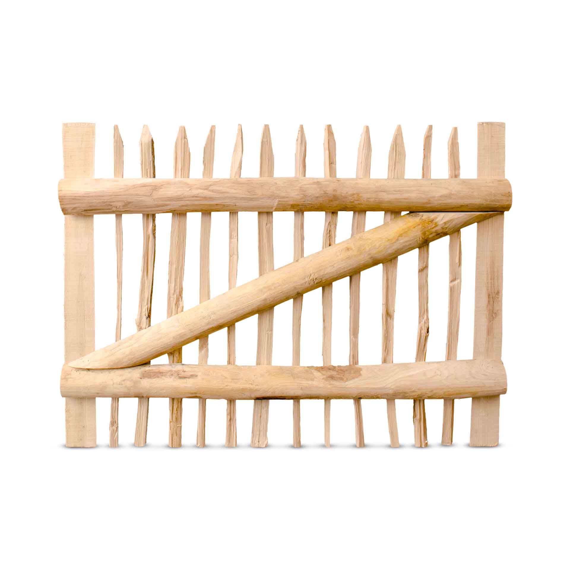 Classic Staketenzaun-Tor (genagelte Ausführung), Edelkastanie B120 cm H90 cm Classic Staketenzaun-Tor (genagelte Ausführung), Edelkastanie B120 cm H90 cm