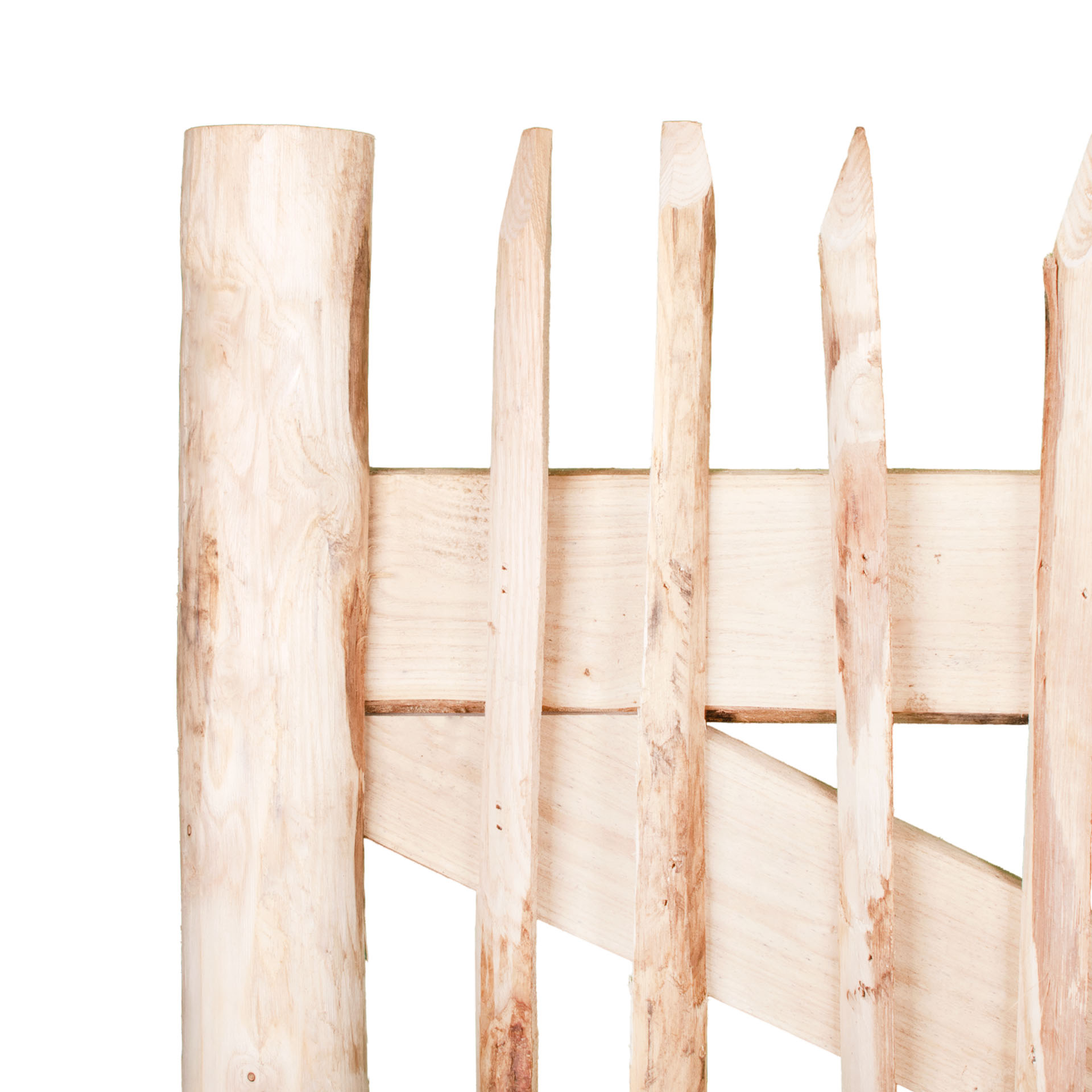 Premium Staketenzaun-Tor (genagelte Ausführung), Edelkastanie B120 cm H120 cm