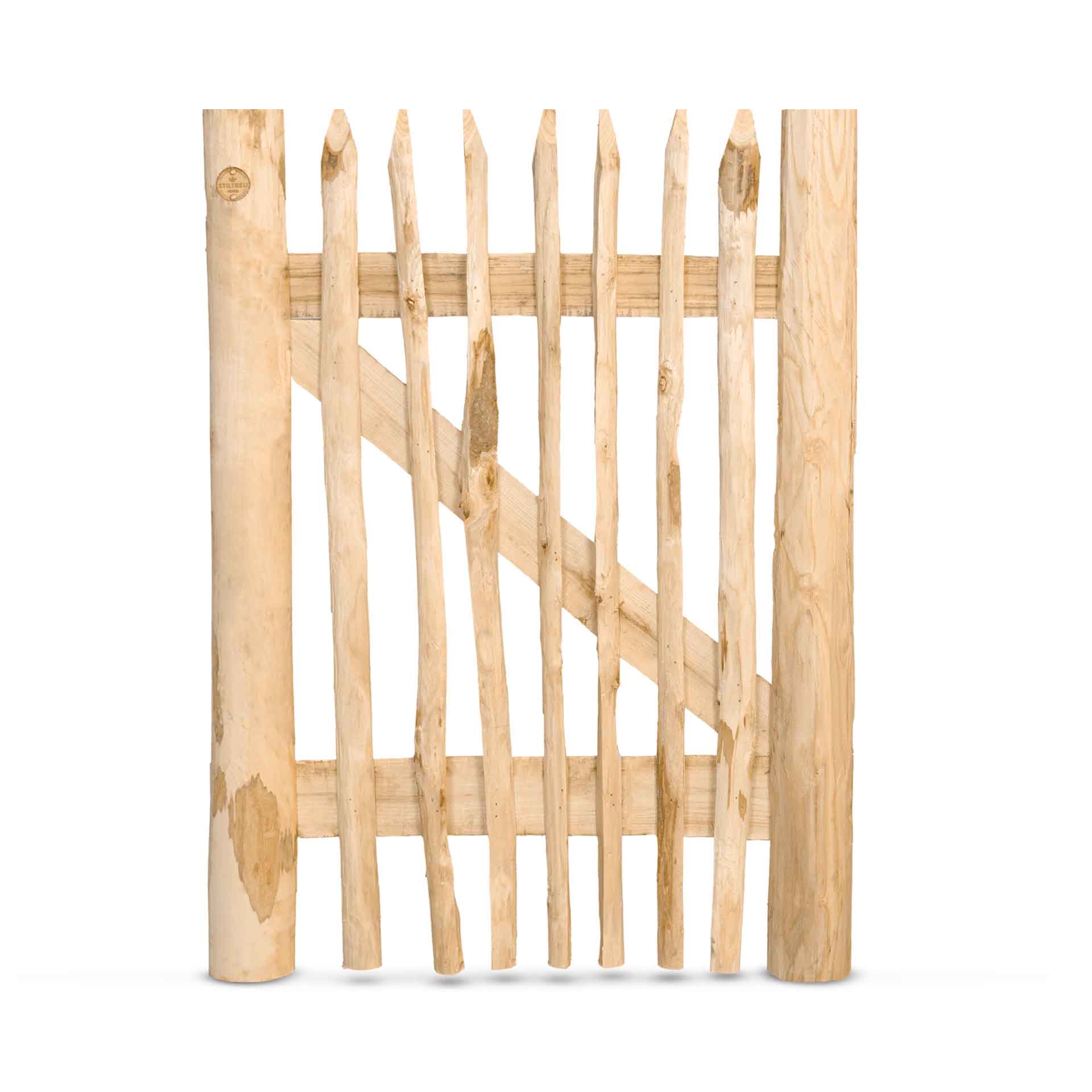 Classic Staketenzaun-Tor (genagelte Ausführung), Edelkastanie B75 cm H100 cm Classic Staketenzaun-Tor (genagelte Ausführung), Edelkastanie B75 cm H100 cm