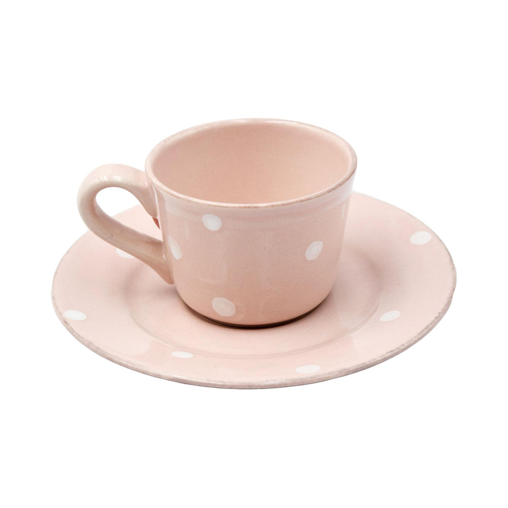 Gedeck Espressotasse und Untertasse CHITRA, rosa, 0,08 l