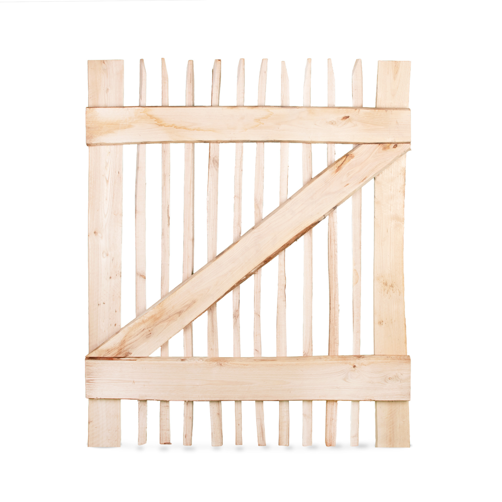 Premium Staketenzaun-Tor (genagelte Ausführung), Edelkastanie B100 cm H120 cm Premium Staketenzaun-Tor (genagelte Ausführung), Edelkastanie B100 cm H120 cm