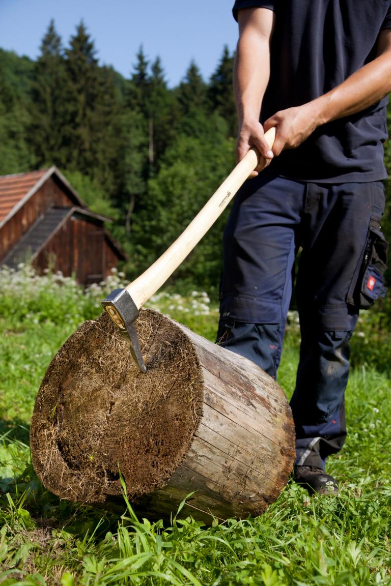 Krumpholz EURO-Sappie 0,95 kg, farblos lackiert mit gef. Eschenstiel, 90 cm