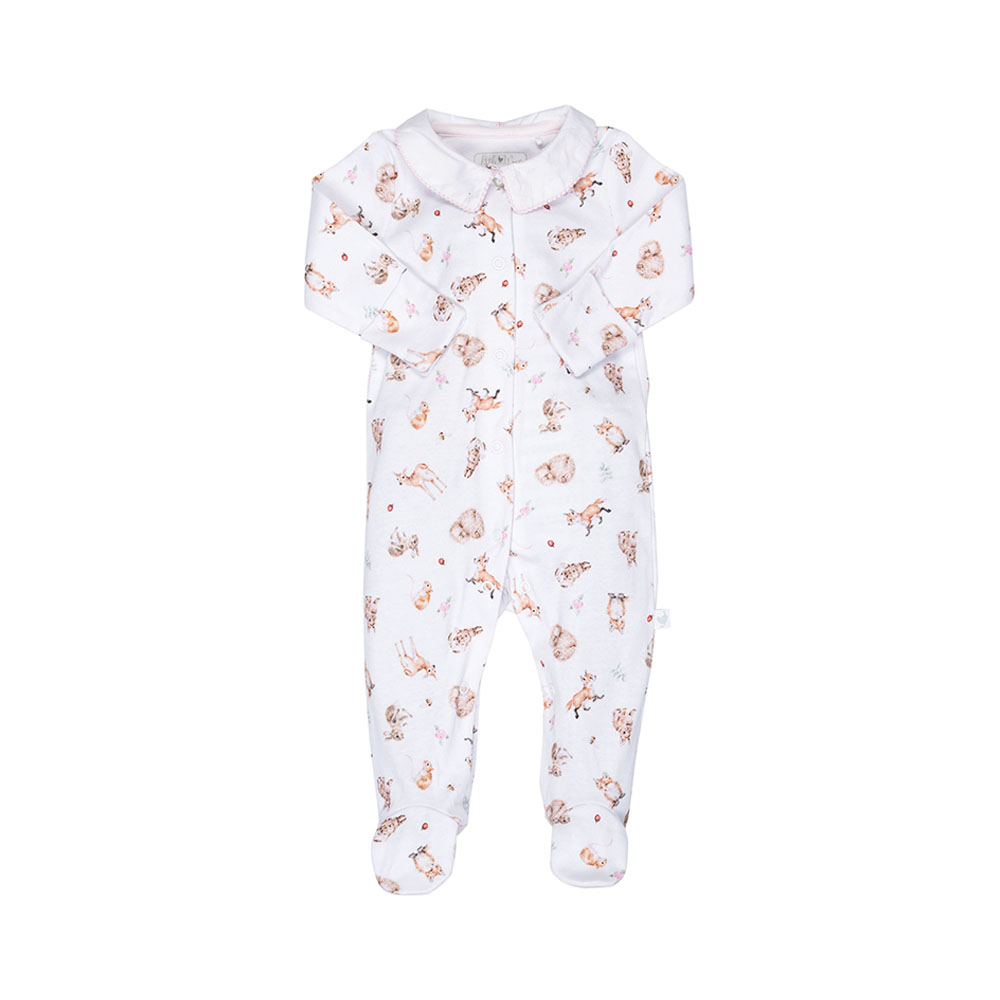 Babystrampler, Motiv Waldtiere " Little Forest", Größe 6-9 Monate