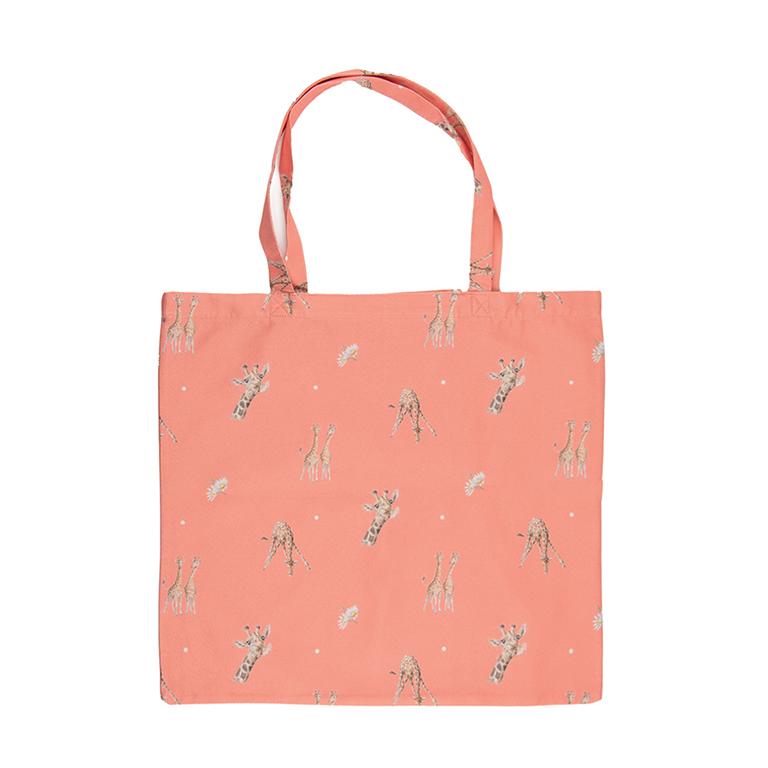 Wrendale Einkaufstasche, faltbar, Motiv Giraffe, orange,  41x44cm