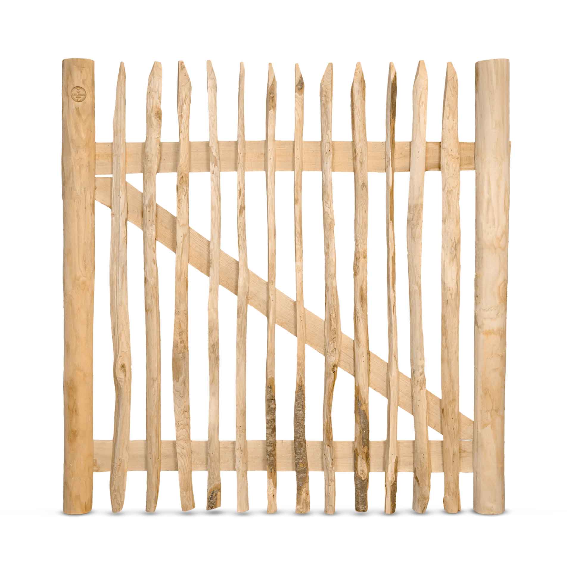 Staketenzaun-Tor (genagelte Ausführung), Edelkastanie B120 cm H120 cm