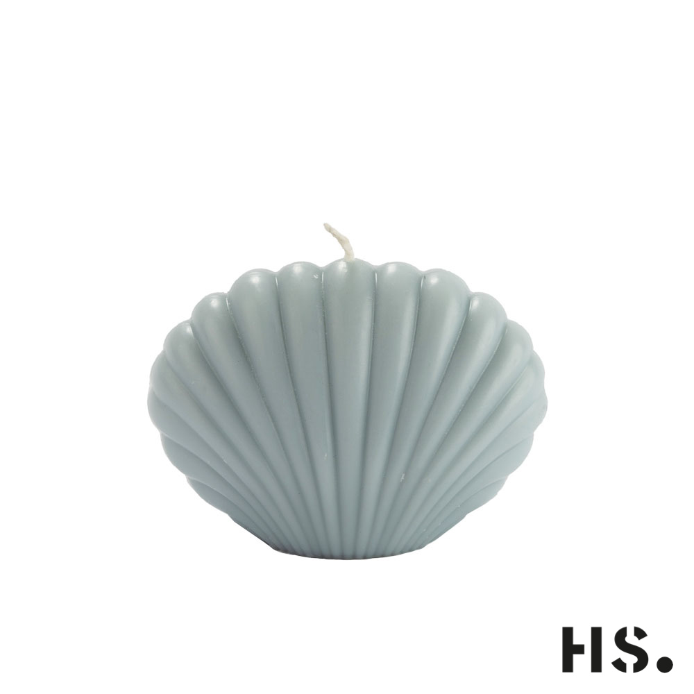 Decoratieve kaarslamp blauw in schelpenlook Decoratieve kaarslamp blauw in schelpenlook