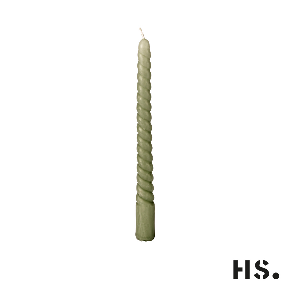 Twisted Candels Stabkerzen, Inhalt 4 Kerzen Brenndauer 6 Stunden, Farbe Grün