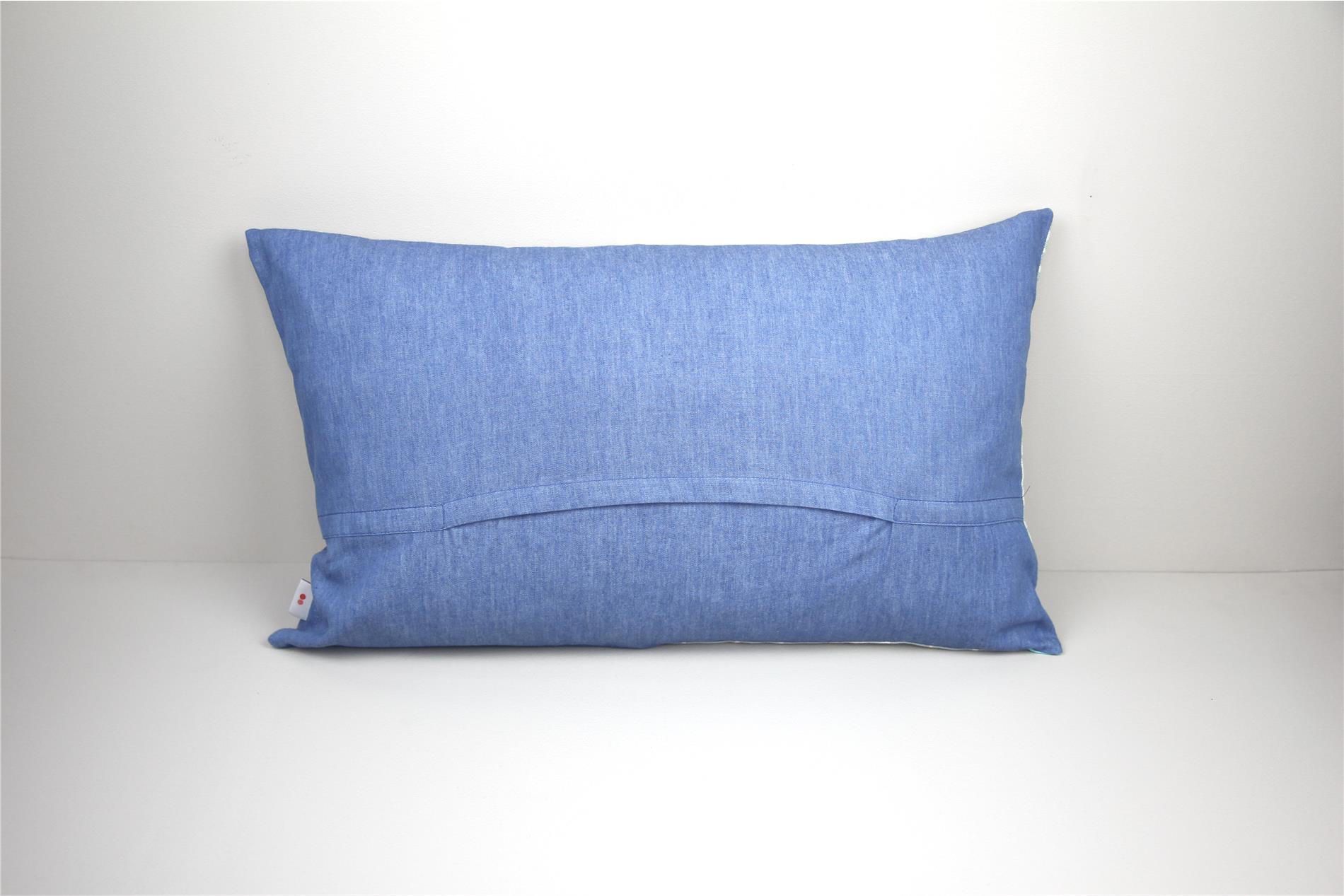 Kissen incl. Füllung, Ocean, jeansblau/rohweiß, 30x50 cm