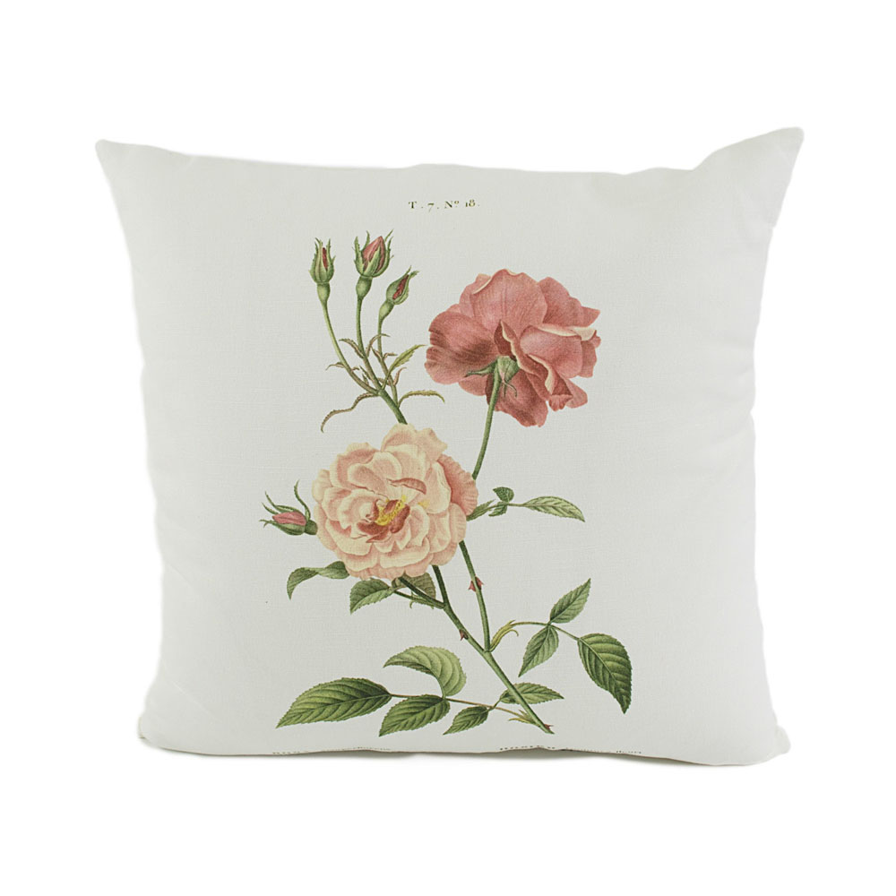 Kissenhülle Rose, 50x50 cm, Motiv zwei Rosenblüten Kissenhülle Rose, 50x50 cm, Motiv zwei Rosenblüten