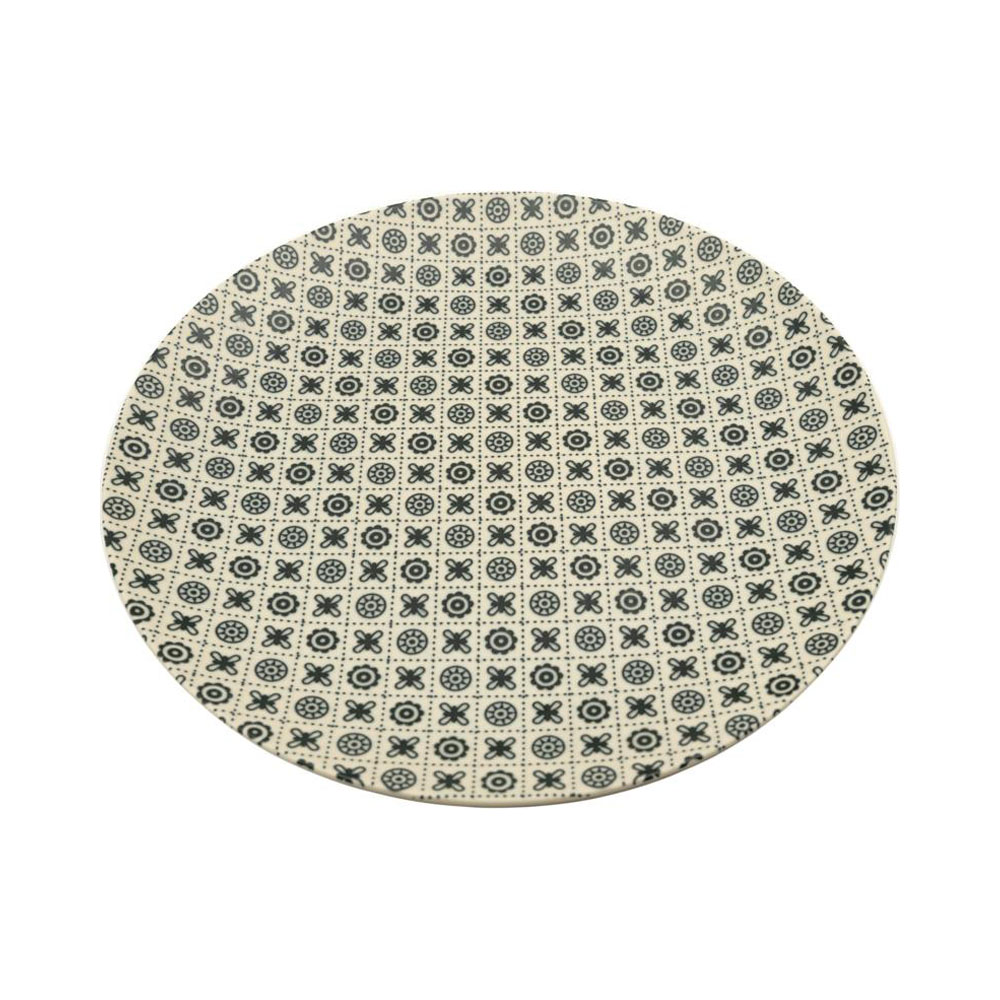 Augusta, Speiseteller, Feinsteinzeug, Florales Muster, blauschwarz/creme, D 27cm Augusta, Speiseteller, Feinsteinzeug, Florales Muster, blauschwarz/creme, D 27cm