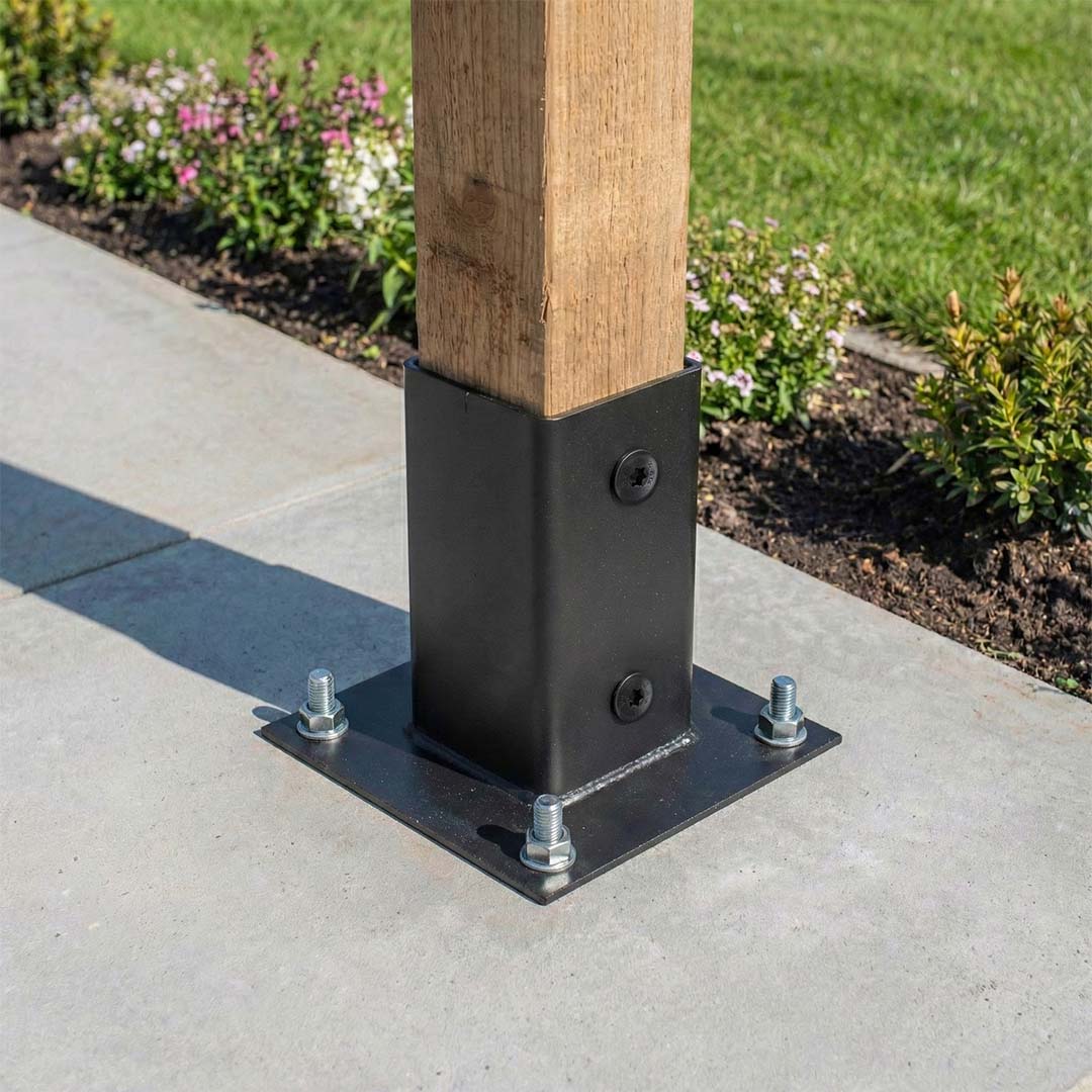 Aufschraubhülse (71 mm) für Vierkantpfosten, pulverbeschichtet, schwarz Aufschraubhülse (71 mm) für Vierkantpfosten, pulverbeschichtet, schwarz