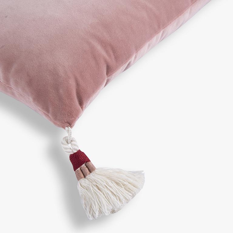 Kissen Özbek in rose mit Troddeln 25 x 60 cm