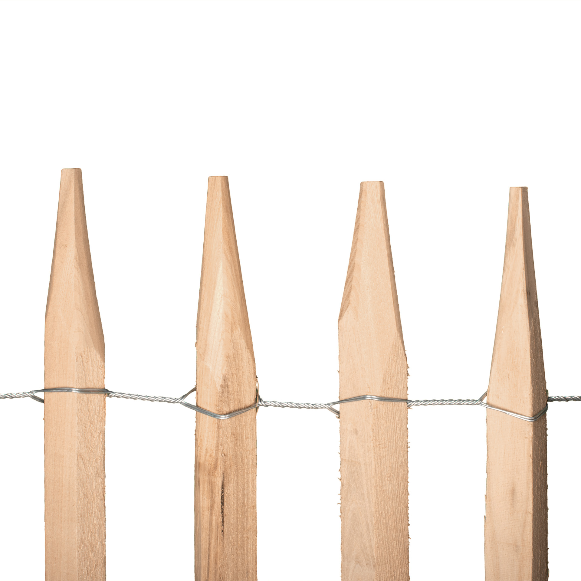 Premium Staketenzaun aus Robinie (gesägt) - Länge 5 Meter, Höhe 150 cm, Lattenabstand 6-7 cm