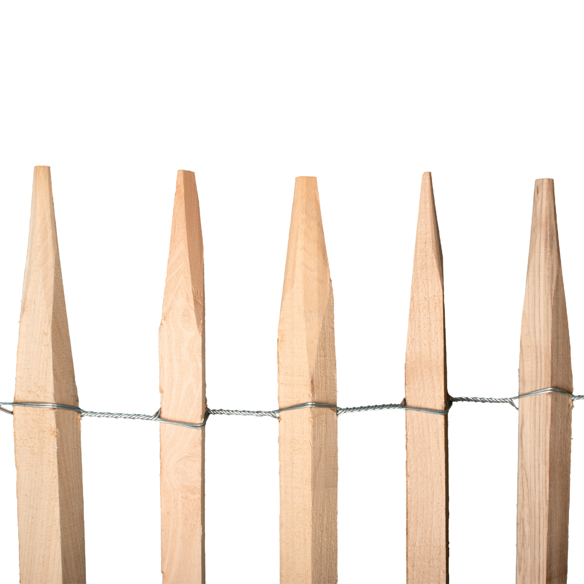 Premium Staketenzaun aus Robinie (gesägt) - Länge 5 Meter, Höhe 120 cm, Lattenabstand 6-7 cm