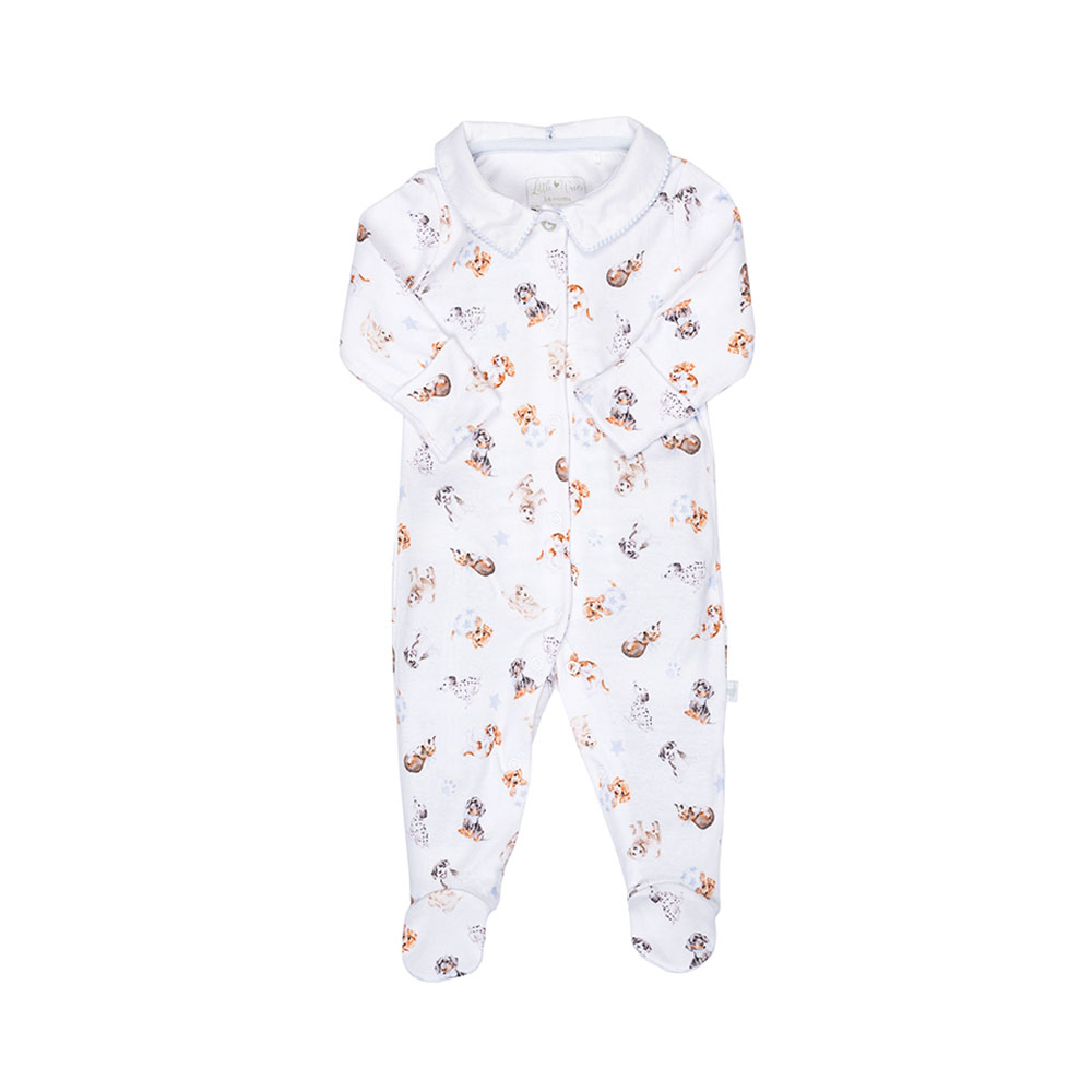 Babystrampler, Motiv Hunde " Little Paws", Größen 3-6 Monate