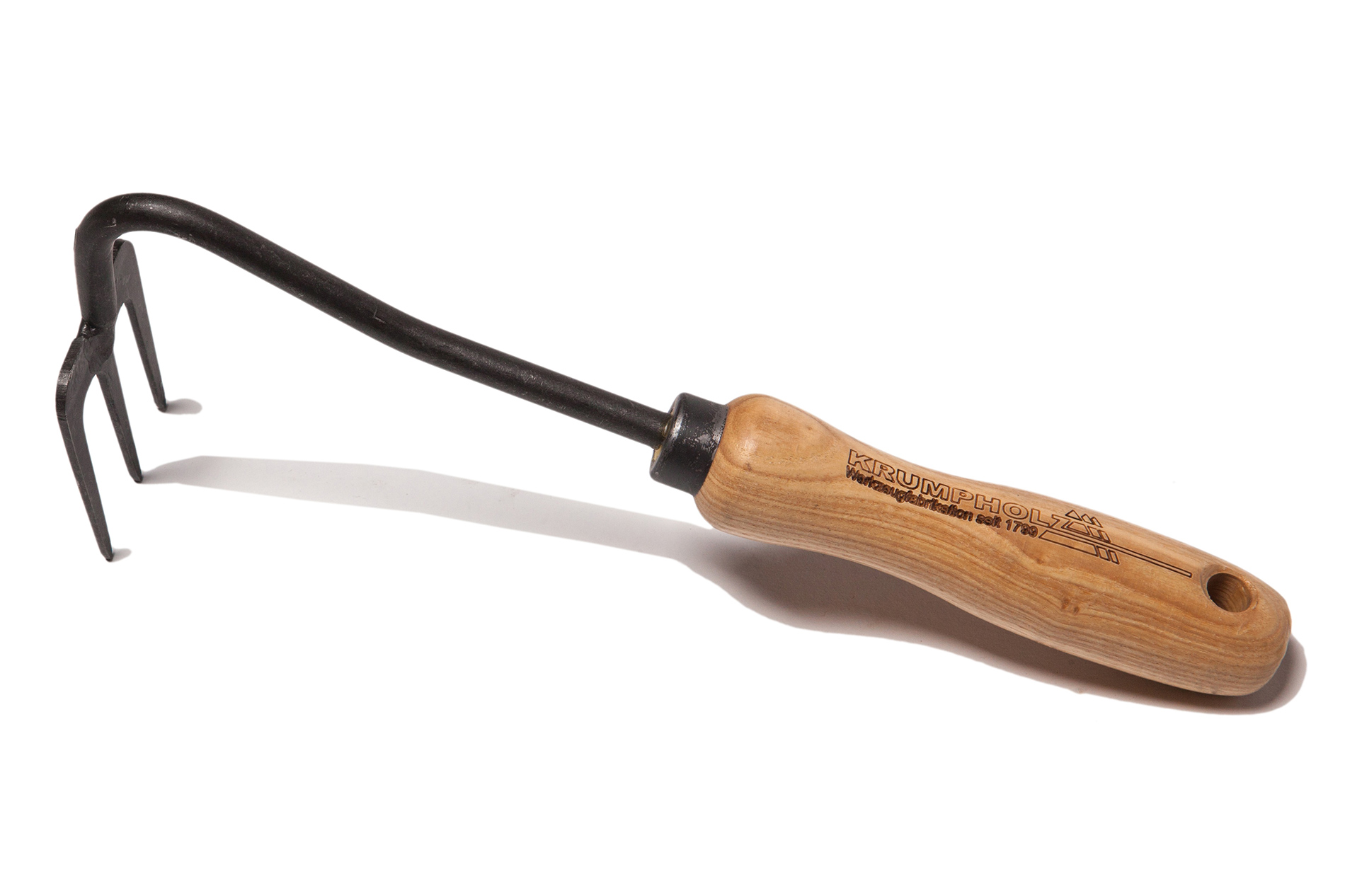 Krumpholz handhark 3 tanden met essenhouten steel Krumpholz handhark 3 tanden met essenhouten steel