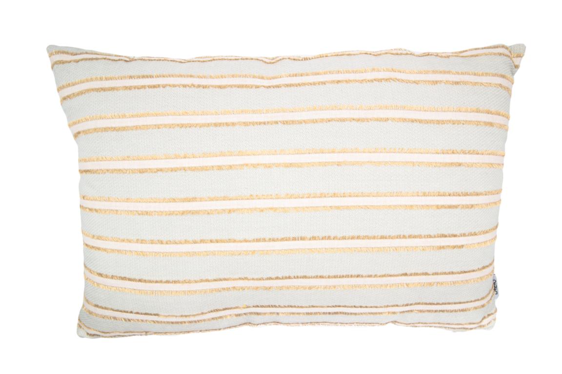 Kussenhoes Venice, mint met gouden franjes als horizontale strepen, 40x60 cm Kussenhoes Venice, mint met gouden franjes als horizontale strepen, 40x60 cm