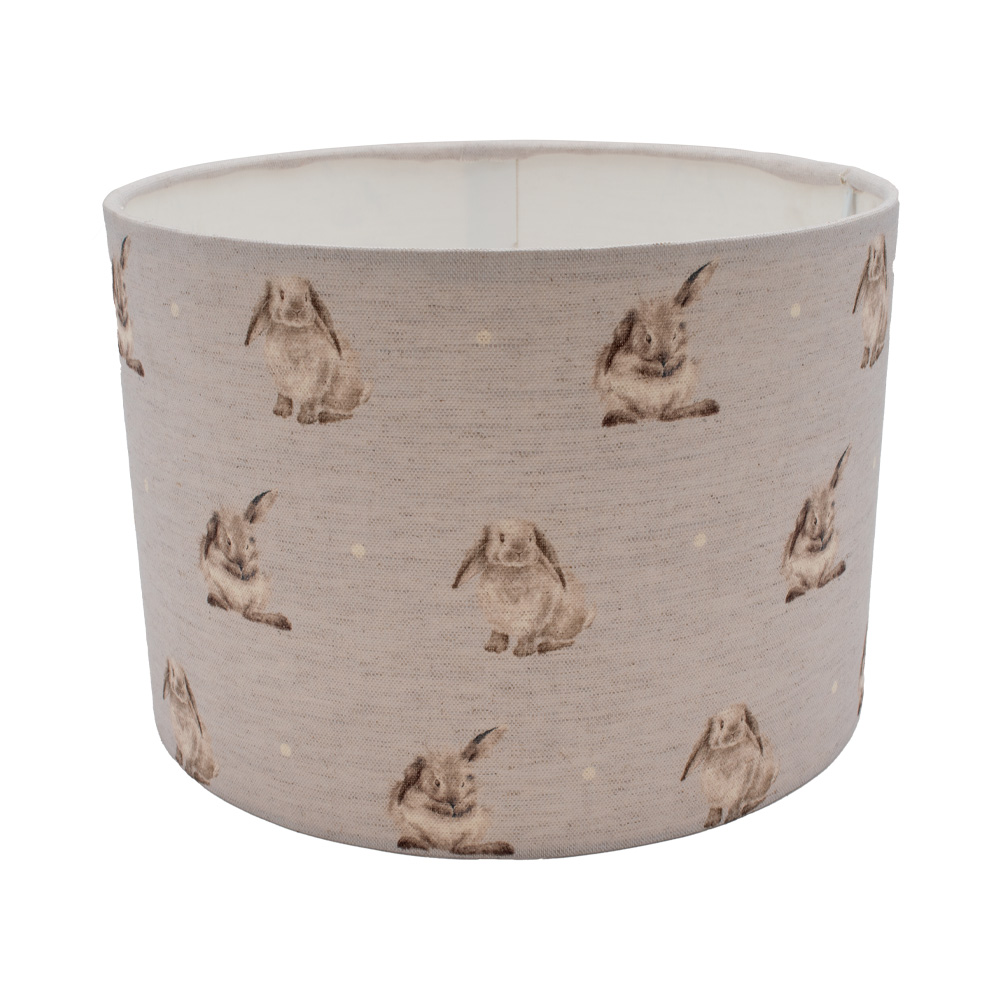 Wrendale Lampenschirm klein, Stoff, Motiv Hase mit Schlappohren, grau, D 30 cm, H 21cm Wrendale Lampenschirm klein, Stoff, Motiv Hase mit Schlappohren, grau, D 30 cm, H 21cm