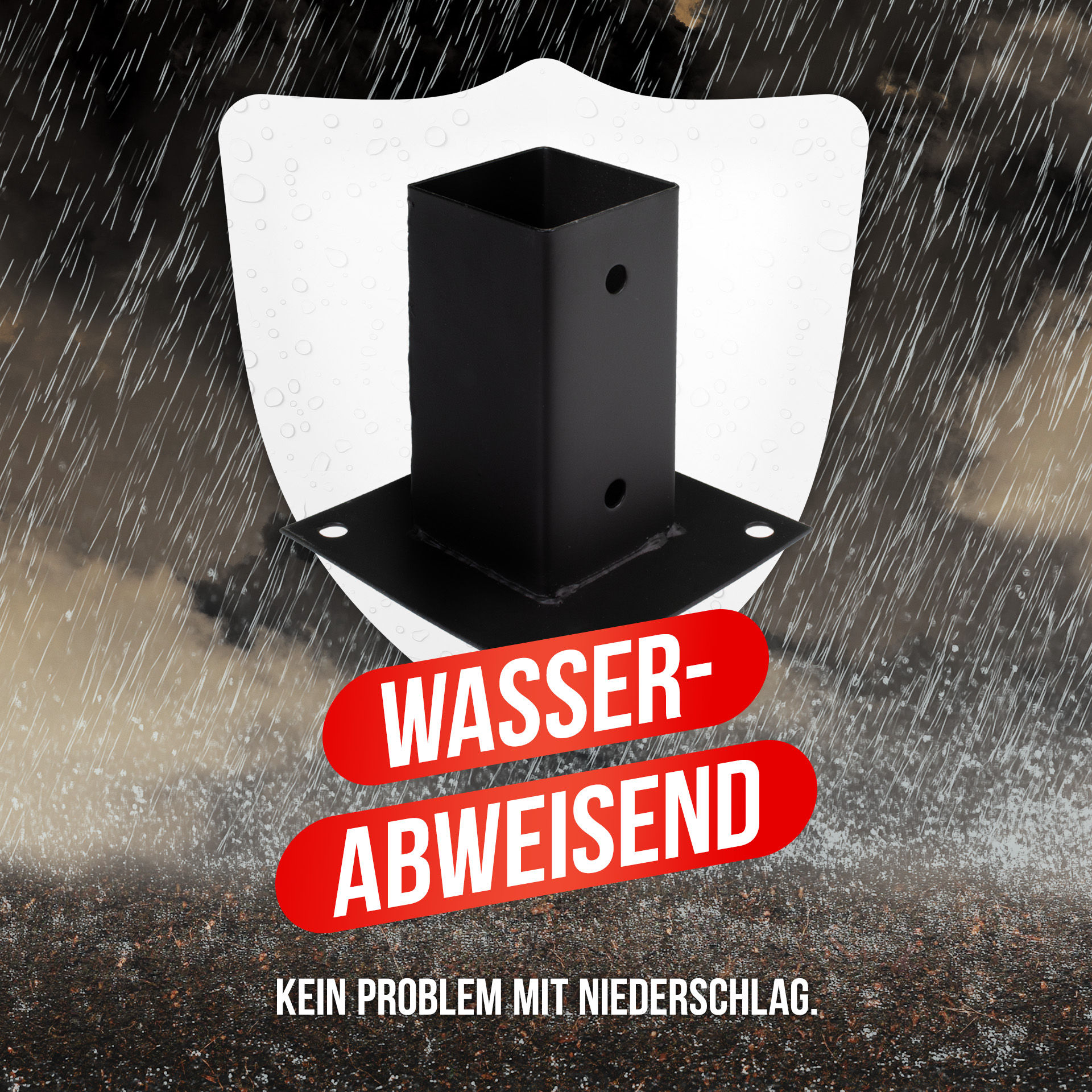 Aufschraubhülse (71 mm) für Vierkantpfosten, pulverbeschichtet, schwarz Aufschraubhülse (71 mm) für Vierkantpfosten, pulverbeschichtet, schwarz