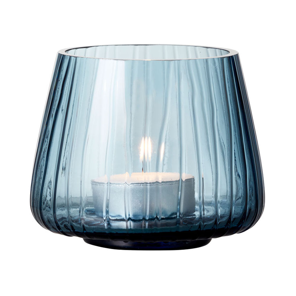 Bitz 2er Teelichtset, Glas, blau