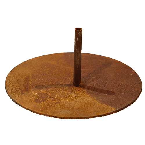 Platte mit Rohr, D 22cm, Rohr 12 mm D