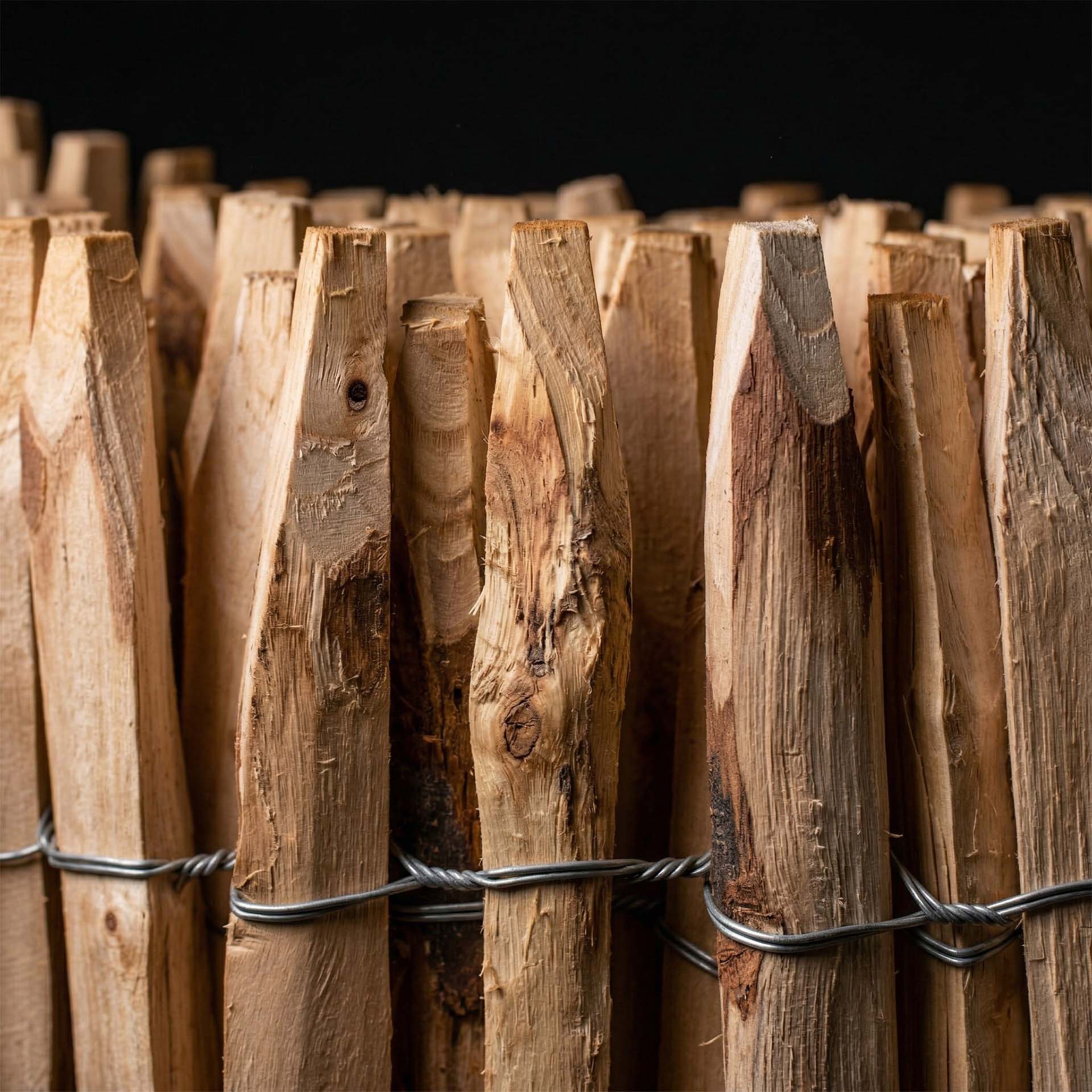 Französischer Premium Staketenzaun Kastanie - Länge 5 Meter, Höhe 100 cm, Lattenabstand 2-3 cm