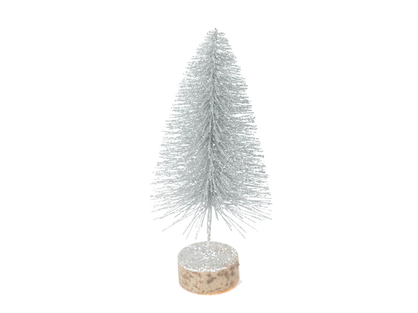 Drahtbäumchen silber mit Glitzer auf Holzfuß klein, 5 x 5 x 29 cm Drahtbäumchen silber mit Glitzer auf Holzfuß klein, 5 x 5 x 29 cm