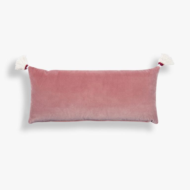 Kissen Özbek in rose mit Troddeln 25 x 60 cm