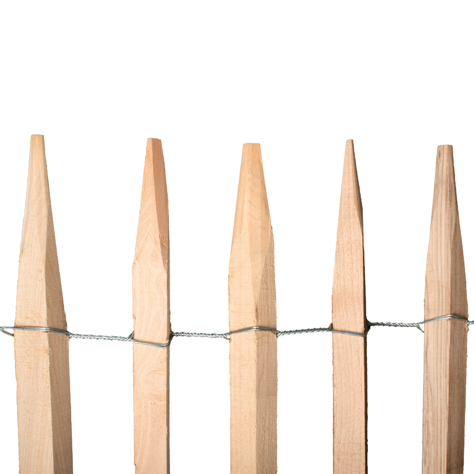 Premium Staketenzaun aus Robinie (gesägt) - Länge 5 Meter, Höhe 80 cm, Lattenabstand 6-7 cm
