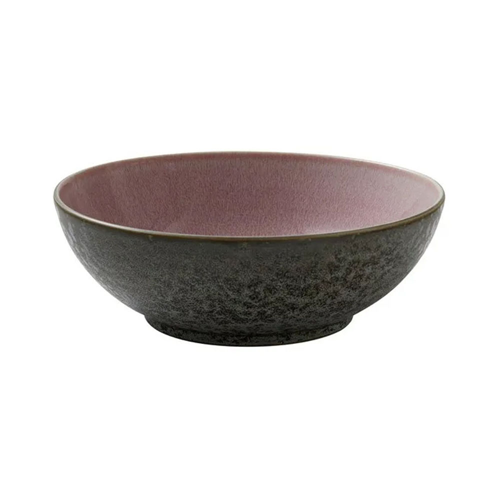 Bitz Salatschüssel, Steingut Grau und Hellrosa, 24cm
