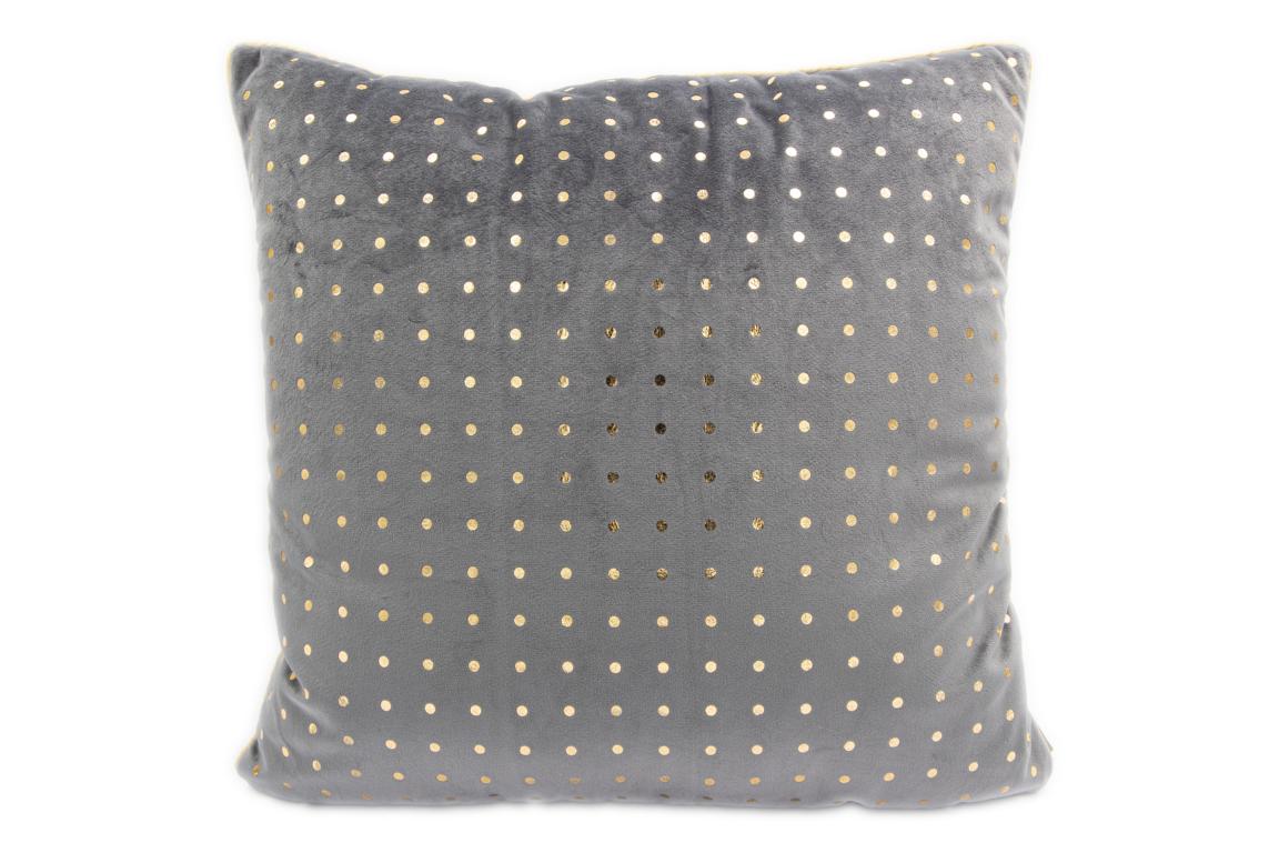 pad Kissenhülle Bivio mit goldenen Punkten, grau, 40x40 cm